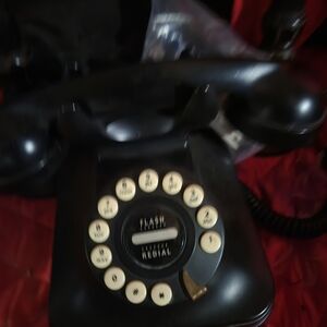 Vintage Black Pushbutton Telephone